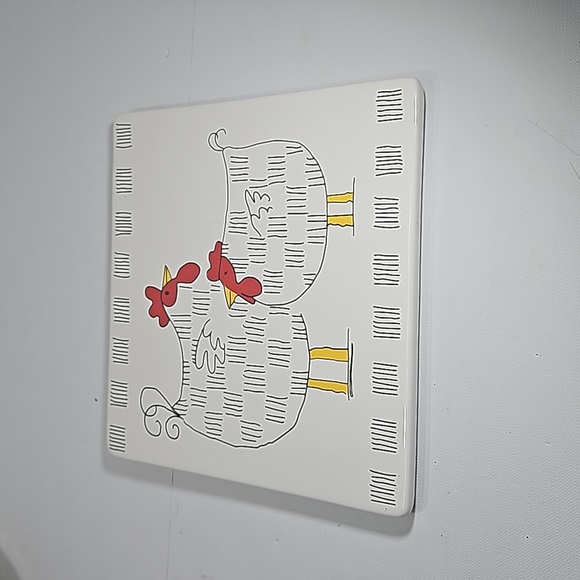 Vintage 2003 Blue Sky Clay Works Chicken Ceramic Trivet - Picture 1 of 5